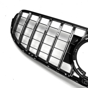 Grille avant Mercedes-Benz GLC Dynamic X253 GT, bandes verticales noires, ABS argenté, compatible avec le pare-chocs avant 2020-2022 - Product Image 4