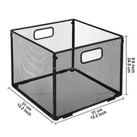 Plateau de rangement multifonctionnel pour documents de bureau et de maison, organiseur de bureau pliable en maille métallique, boîte aux lettres, étagère en fer