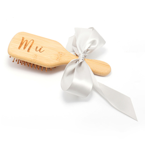 Cá Nhân Phù Dâu Món Quà Tóc Bàn Chải Màu Hồng Ribbon Bow <span class=keywords><strong>Comb</strong></span> Tùy Chỉnh Đám Cưới Tóc <span class=keywords><strong>Comb</strong></span> - Product Image 1
