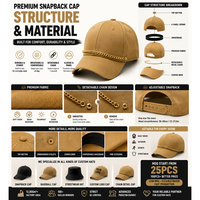 Gorra de Béisbol Snapback Personalizada con Bordado 3D de Letras en Relieve, Estilo Hip Hop, Visera Plana y Cadena Decorativa, OEM, MOQ Bajo