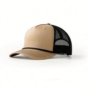 Casquette Trucker en Maille Vierge à 5 Panneaux Personnalisable, Profil Haut, Snapback Personnalisé avec Cordon, Tendance Mode Estivale, Vente en Gros - Product Image 3