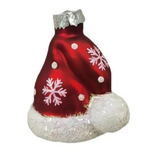 宝应YB各种颜色的圣诞帽装饰品，由玻璃制成，用于家居装饰或圣诞节装饰