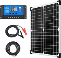 Panneau solaire monocristallin mini haute efficacité de qualité A 5W-150W 12V 18V, module PV portable pour la charge d'éclairage, de ventilateurs, de caméras de vidéosurveillance et pour les systèmes hors réseau