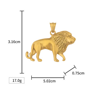 High Quality Cast Hip Hop Animal Lion Stainless Steel Gold Plated Pendant Jewelry Fine Fashion Jewelry Necklace for Men Women - Product Image 3