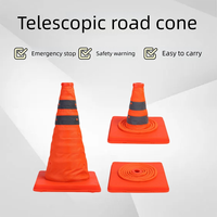 Cône de signalisation rétractable, cône d'avertissement d'urgence pour voiture, cône réfléchissant pliable, cône télescopique, cône portable en forme de cornet de glace