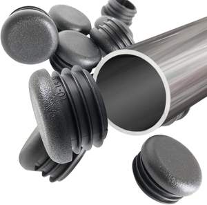 Bouchons de finition ronds en plastique noir pour tubes métalliques, idéaux pour pieds de meubles industriels et d'extérieur - Product Image 5