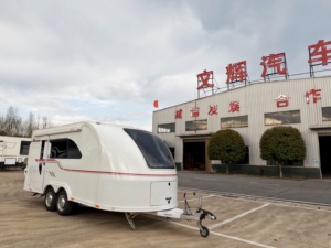 Remolques de Viaje de Doble Eje, Diseño Moderno y Ligero de Aluminio, <span class=keywords><strong>Caravanas</strong></span> Todoterreno para Acampar, Casas Rodantes Acogedoras, Caravana para Exteriores - Product Image 2