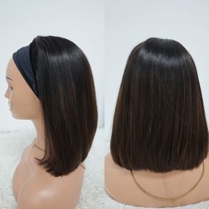 Promotion Letsfly Perruques à bandeau 12A SDD 10 12 pouces 100% cheveux humains 1BTD99J Perruques en cheveux humains naturels fabriquées à la machine Ventes d'usine - Product Image 4