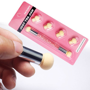 Pinceau éponge à ongles ombré 4 en 1 avec manche rose, stylo d'impression en silicone pour dégradé de gel, nail art, manucure - Product Image 4