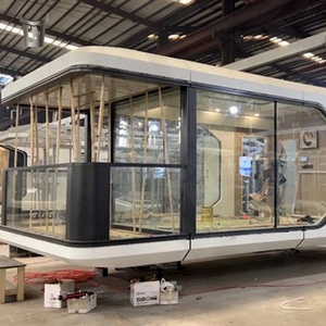 كبسولة فضاء مستديرة من الصلب طراز E40S بغرفتي نوم منزل صغير جاهز الصنع مقاوم للماء حاوية تخييم متنقلة منزل كبسولة فضاء - Product Image 4