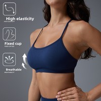 Soutien-gorge de sport sans coutures pour femme, maintien élevé, bretelles en Y, en Spandex/Nylon, design amincissant le dos, motif uni, taille XS