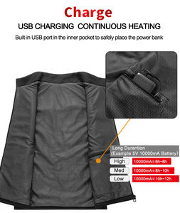 Chaleco calefactable con batería para hombre y mujer, chaleco calefactable eléctrico recargable por USB, en Stock, 9 zonas de calefacción - Product Image 5