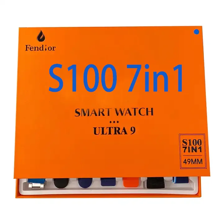 s100 ultra smart watch set Bluetooth Music play Sports Waterproof GNP positioning multi-strap 7 in 1 smart watch