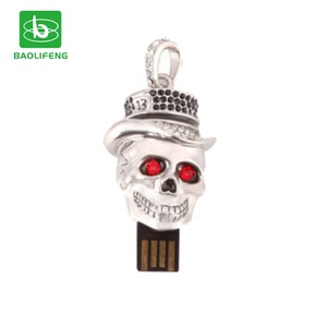 Fábrica a granel joyería de diseño nuevo cráneo unidades <span class=keywords><strong>Flash</strong></span> USB 2,0 de Metal Pen Drive 32GB 16GB 8GB 4GB pendrives U disco - Product Image 5