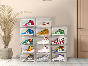 Caja de Almacenamiento de Zapatos Apilable de Plástico Transparente de Alta Calidad de 36*27*23CM, Caja de Zapatos Acrílica Grande con Puerta Lateral Magnética - Product Image 6