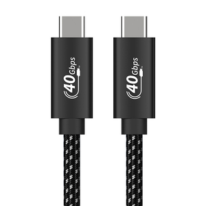 Ad alta velocità 40Gbps Thunderbolt <span class=keywords><strong>4</strong></span> tipo <span class=keywords><strong>C</strong></span> a tipo <span class=keywords><strong>C</strong></span> cavo intrecciato con PD240W 5A ricarica rapida per computer giacca in Nylon - Product Image 1