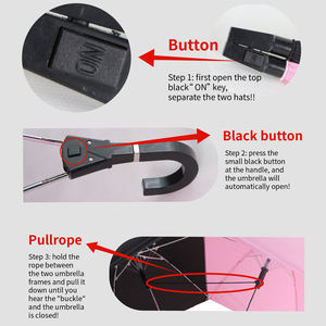 Grand parapluie de pluie coupe-vent double pour couples, design solide à deux têtes avec poignée <span class=keywords><strong>en</strong></span> plastique pour les voyages et les fêtes - Product Image 6