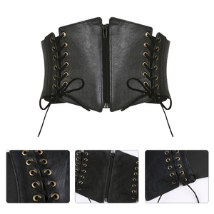 Cinturón Ancho de Cuero para Mujer, Corsé de Moda, Faja Reductora Elástica de Cintura Alta para Vestido Gótico - Product Image 4