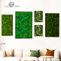 Vente en gros de panneaux muraux en mousse personnalisables Décoration de la véritable mousse préservée Cadre d'art mural en mousse verte naturelle