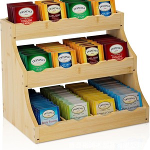 Cross-border bamboo tea bag rack, solid wood tea bag storage rack, multi-layer desktop <b>coffee</b> capsule storage <b>box</b> - Product Image 2