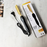 Plancha de Pelo Eléctrica con Diamantes de Imitación, Marca Privada, Herramienta de Estilismo Profesional, Rizador Automático, Temperatura LCD, PTC 110-240V 250W