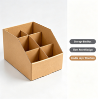 Bac de rangement pliable robuste, biodégradable et recyclable, à façade inclinée, pour entrepôt, en carton ondulé 3-5 couches