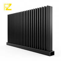 Panneau de clôture en tube carré vertical en aluminium, pour l'intimité, extérieur, jardin, revêtement poudré noir, alliage 6063, antirouille, sur mesure