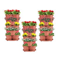 Pot de plantation empilable à 5 niveaux pour herbes, légumes, fleurs, fraises, grand panier en plastique, tour de jardinage hydroponique vertical, maison