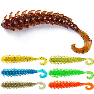 Mới 110mm/6G 6 cái/túi vít đuôi Giun đất mềm sâu với muối tôm hương vị luya mồi đơn đuôi mềm - Product Image 1