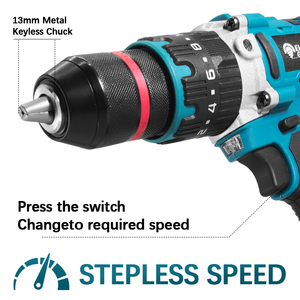 Аккумуляторная электрическая Ударная дрель для аккумулятора 18 В 1850 об/мин с бесщеточным двигателем, Индивидуальная поддержка - Product Image 6