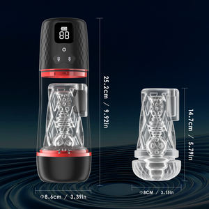 インテリジェントデジタルディスプレイ防水ABS/シリコン/TPE人工膣オナニーカップ9段階振動マスターベーター - Product Image 4