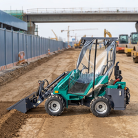 Wheel Loader Kompak Anti Air dengan Lengan Teleskopik, Bucket 0.3m3, Beban 500kg, Mini Loader untuk Pekerjaan di Peternakan Amerika dan Pekerjaan di Halaman