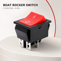 Sakelar Rocker KCD4 4 Pin DPST 16A 250V ON/OFF Heavy Duty Panel Mount untuk Kapal, Kendaraan Laut, Mobil, RV, Mesin, dan Peralatan