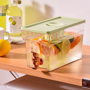 Réfrigérateur en plastique PC épaissi, robinet à glaçons, bouilloire à <span class=keywords><strong>eau</strong></span> froide, design moderne, seau à boisson pour fruits et thé pour la maison - Product Image 1