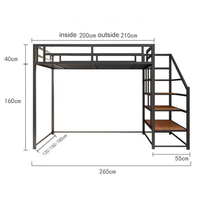 Lit superposé en métal réglable en Offre Spéciale Caractéristiques de stockage de conception moderne Chambre à coucher Hôtel École Appartement Utilisation Double Taille Également Utilisation à l'hôpital