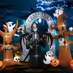 Inflatable Halloween Spooky Ghost Decoration Built-in LED Lights Inflatable Halloween Decoration For Outdoor Halloween Party