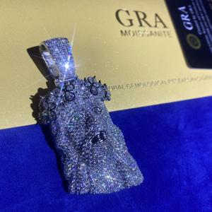 Liontin perhiasan Hip Hop <span class=keywords><strong>925</strong></span> liontin perak Moissanite Yesus GRA bersertifikasi liontin Moissanite kustom - Product Image 1
