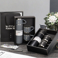 Botol Termos Premium Mulut Lebar Stainless Steel dengan Gagang, Dinding Ganda Vakum Terisolasi 500ml Ramah Lingkungan Portabel untuk Olahraga