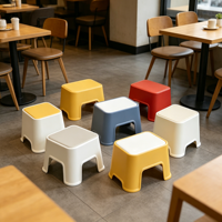 Tabouret bas antidérapant épaissi pour enfants, idéal pour la maternelle, la maison, le salon et la salle de bain – Petit pouf carré en plastique