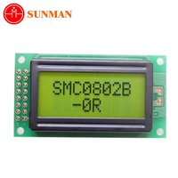 Modul LCD STN COB 8*2 Karakter dengan Font Cyrillic Rusia, Bebas Timbal, Kontroler ST7066U 5V SMC0802B-OR