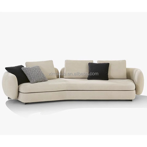 Divano Monoposto <span class=keywords><strong>Italiano</strong></span> di Design Creativo ad Arco Curvo Imbottito in Spugna Rivestito in Tessuto per Soggiorno Saint-Germain Grande Dimensione - Product Image 5