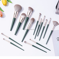 Juego de 14 Brochas de Maquillaje Premium de Pelo Sintético Suave para Rostro, Ojos, Base, Polvo, Rubor, Iluminador, Corrector, Cejas y Labios