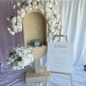 Support de Livre d'Or Audio Personnalisé pour <span class=keywords><strong>Mariage</strong></span>, Décoration Créative en Forme de Cabine Téléphonique avec Éclairage Beige – Collection Printemps - Product Image 2