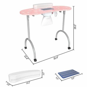 Portable Folding Nail Table with Dust Collector & Hand Rest — Mobile Nail Technician Workstation - Product Image 5