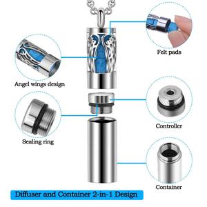 Colgante de acero inoxidable con medallón para botella, recipiente para aromaterapia, perfume, 316L - Product Image 4
