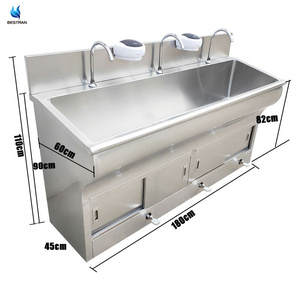 <span class=keywords><strong>BT</strong></span>-WSK17 Krankenhaus <span class=keywords><strong>Ot</strong></span> Zimmer Edelstahl Hand waschbecken für drei Personen Krankenhaus Waschbecken Edelstahl Chirurgie Waschbecken - Product Image 2