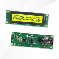 Layar LCD Standar Tinggi JXD2002A-IIC STN Antarmuka IIC/I2C Positif Kuning dengan Lampu Latar Modul Tampilan LCM Matriks Titik 20*2