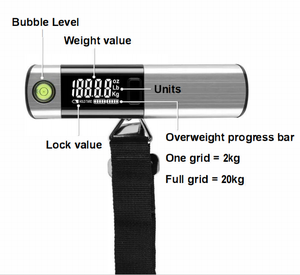 Ce RoHS 3 trong 1 chức năng hiển thị tiêu cực đo băng + Mức độ kỹ thuật số hành lý trọng lượng quy mô 50kg mini điện tử quy mô - Product Image 6