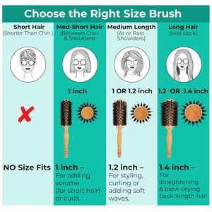 Brosse à cheveux ronde professionnelle en bois avec poils de sanglier naturels pour femmes et hommes - Product Image 4