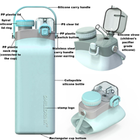 Bouteille d'eau pliable en silicone pour l'extérieur, 600 ml, anti-fuite, avec paille, tasse à eau portable pour les voyages, les excursions et le camping